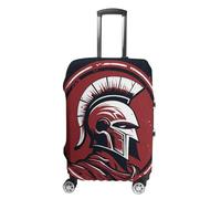 TKJMCSW Red Spartan Helmet Luggage Cover Tsa Approved Suitcase Covers for Luggage Elastic Washable Suit Case Covers Anti-Scratch Travel Luggages Sleeve Suitcase Protector Fits 19-30 Inch Case(), White