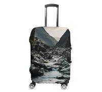 TKJMCSW River And Gray Rocks Luggage Cover Tsa Approved Suitcase Covers for Luggage Elastic Washable Suit Case Covers Anti-Scratch Travel Luggages Sleeve Suitcase Protector Fits 19-30 Inch Case