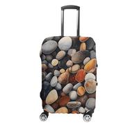 TKJMCSW Rocks And Pebbles Luggage Cover Tsa Approved Suitcase Covers for Luggage Elastic Washable Suit Case Covers Anti-Scratch Travel Luggages Sleeve Suitcase Protector Fits 19-30 Inch Case(), White