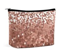 TKJMCSW Rose Gold Glitter Cosmetic Bags for Women Men Waterproof Travel Toiletry Bag Large Capacity Makeup Bags PU Leather Cute Makeup Pouch Protable Travel Bag for Toiletries