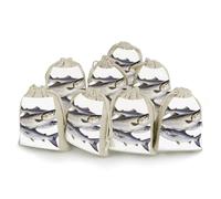 TKJMCSW Salmon Fish Drawstring Gift Bags 8PCS Muslin Bags Drawstring Bags Small Drawstring Bags Gift Bags with Drawstring Gift Wrap Bags Drawstring Drawstring Pouch