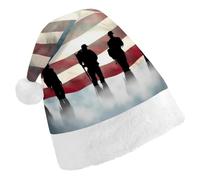 TKJMCSW Santa Hat American Flag Veterans Day Christmas Hats Cap Double Comfort Santa Claus Hats Xmas Holiday Hat New Year Festive Party Supplies