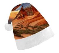 TKJMCSW Santa Hat Arches National Park Christmas Hats Cap Double Comfort Santa Claus Hats Xmas Holiday Hat New Year Festive Party Supplies