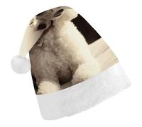 TKJMCSW Santa Hat French Poodle Christmas Hats Cap Double Comfort Santa Claus Hats Xmas Holiday Hat New Year Festive Party Supplies