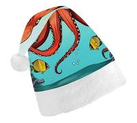 TKJMCSW Santa Hat Giant Octopus Christmas Hats Cap Double Comfort Santa Claus Hats Xmas Holiday Hat New Year Festive Party Supplies