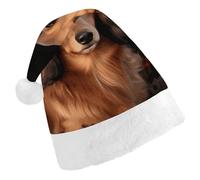 TKJMCSW Santa Hat Long Haired Dachshund Christmas Hats Cap Double Comfort Santa Claus Hats Xmas Holiday Hat New Year Festive Party Supplies