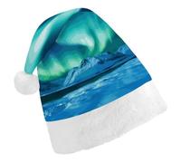 TKJMCSW Santa Hat Northern Lights Christmas Hats Cap Double Comfort Santa Claus Hats Xmas Holiday Hat New Year Festive Party Supplies