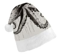 TKJMCSW Santa Hat Octopus Christmas Hats Cap Double Comfort Santa Claus Hats Xmas Holiday Hat New Year Festive Party Supplies