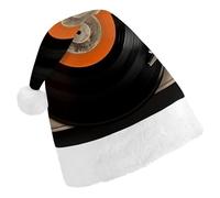 TKJMCSW Santa Hat Vintage Vinyl Record Christmas Hats Cap Double Comfort Santa Claus Hats Xmas Holiday Hat New Year Festive Party Supplies