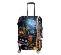 TKJMCSW Saxophone And Piano Luggage Cover Tsa Approved Suitcase Covers for Luggage Elastic Washable Suit Case Covers Anti-Scratch Travel Luggages Sleeve Suitcase Protector Fits 19-30 Inch Case