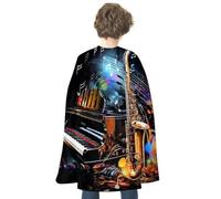 TKJMCSW Saxophone And Piano Renaissance Cape Reversible Halloween Cloak for Cosplay Party Medieval Costume Masquerade Outfit