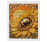 TKJMCSW Scarab Sunflower 5D Diamond Painting Kits for Adults Beginner DIY Round Full Drill Diamond Dots Paintings Paint with Diamonds Crafts Kits Gem Art for Home Wall Decor Gift 16"x20"