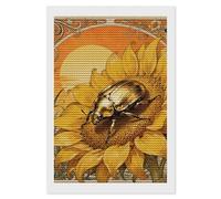 TKJMCSW Scarab Sunflower 5D Diamond Painting Kits for Adults Beginner DIY Round Full Drill Diamond Dots Paintings Paint with Diamonds Crafts Kits Gem Art for Home Wall Decor Gift 8"x12"