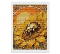 TKJMCSW Scarab Sunflower 5D Diamond Painting Kits for Adults Beginner DIY Round Full Drill Diamond Dots Paintings Paint with Diamonds Crafts Kits Gem Art for Home Wall Decor Gift 12"x16"