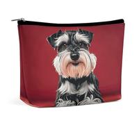 TKJMCSW Schnauzer Cosmetic Bags for Women Men Waterproof Travel Toiletry Bag Large Capacity Makeup Bags PU Leather Cute Makeup Pouch Protable Travel Bag for Toiletries