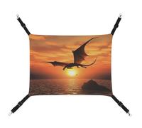 TKJMCSW Sea Sunset Flying Dragon Cat Cage Hammock Cat Hammock for Cage Rat Hammock Ferret Hammock Cat Hammock for Large Cats Hanging Cat Bed Cat Hammock Bed Chinchilla Hammock Pet Hammock