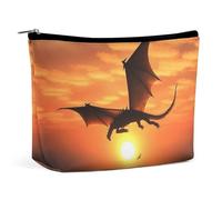 TKJMCSW Sea Sunset Flying Dragon Cosmetic Bags for Women Men Waterproof Travel Toiletry Bag Large Capacity Makeup Bags PU Leather Cute Makeup Pouch Protable Travel Bag for Toiletries, white, One size