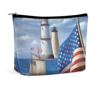 TKJMCSW Sea to Shining Sea Patriotic Makeup Bag for Women Large Capacity Toiletry Bag Portable Make Up Organizer Cosmetics Bag Travel Bag for Cosmetic Storage Bag for Travel Work, style, One Size