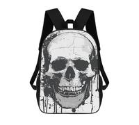TKJMCSW Simple Skull Graphic Backpack for Women Men 17 Inch Laptop Backpacks Casual Daypack Carry on Backpack Waterproof Black Bookbag Work Travel Computer Backpacks
