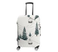 TKJMCSW Ski Lift Luggage Cover Tsa Approved Suitcase Covers for Luggage Elastic Washable Suit Case Covers Anti-Scratch Travel Luggages Sleeve Suitcase Protector Fits 19-30 Inch Case(), White, M