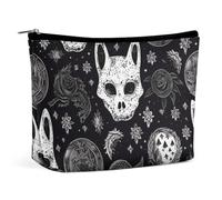 TKJMCSW Skull Cat Moon Gothic Cosmetic Bags for Women Men Waterproof Travel Toiletry Bag Large Capacity Makeup Bags PU Leather Cute Makeup Pouch Protable Travel Bag for Toiletries