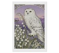 TKJMCSW Snowy Owl Lily Valley 5D Diamond Painting Kits for Adults Beginner DIY Round Full Drill Diamond Dots Paintings Paint with Diamonds Crafts Kits Gem Art for Home Wall Decor Gift 8"x12"