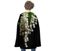 TKJMCSW Some Lilies of The Valley Renaissance Cape Reversible Halloween Cloak for Cosplay Party Medieval Costume Masquerade Outfit