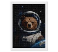 TKJMCSW Space Astronaut Bear 5D Diamond Painting Kits for Adults Beginner DIY Round Full Drill Diamond Dots Paintings Paint with Diamonds Crafts Kits Gem Art for Home Wall Decor Gift 12"x16"