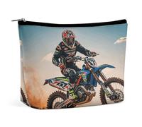 TKJMCSW Sport Motorcycle Motocross Cosmetic Bags for Women Men Waterproof Travel Toiletry Bag Large Capacity Makeup Bags PU Leather Cute Makeup Pouch Protable Travel Bag for Toiletries, white, One