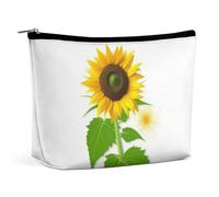TKJMCSW Sunflower And Weed Cosmetic Bags for Women Men Waterproof Travel Toiletry Bag Large Capacity Makeup Bags PU Leather Cute Makeup Pouch Protable Travel Bag for Toiletries, white, One size