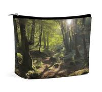 TKJMCSW Sunshine in The Woods Cosmetic Bags for Women Men Waterproof Travel Toiletry Bag Large Capacity Makeup Bags PU Leather Cute Makeup Pouch Protable Travel Bag for Toiletries, white, One Size