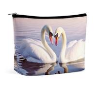 TKJMCSW Swan Heart Cosmetic Bags for Women Men Waterproof Travel Toiletry Bag Large Capacity Makeup Bags PU Leather Cute Makeup Pouch Protable Travel Bag for Toiletries
