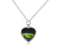 TKJMCSW The Green Snake Pet Ashes Necklace with Filling Kits 27.6" Cable Chain Memorial Cremation Urn Necklace Jewelry Souvenir Keepsake for Human Ashes Dogs Cats Sympathy Gift for Women Men