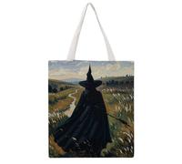 TKJMCSW The Witch of Darkness Canvas Tote Bag for Women with Handles Reusable Grocery Cloth Bag Foldable Tote Purse Travel Casual Everyday Shoulder Bags Shopping Handbag for Teacher Nurse Gift