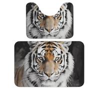 TKJMCSW Tiger Bathroom Rugs Sets 2 Piece Bathroom Rugs Bathroom Mat Bath Mat Bath Rugs Bathroom Rug Set Bath Mats for Bathroom Toilet Rugs U Shaped Washable