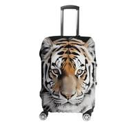 TKJMCSW Tiger Luggage Cover Tsa Approved Suitcase Covers for Luggage Elastic Washable Suit Case Covers Anti-Scratch Travel Luggages Sleeve Suitcase Protector Fits 19-30 Inch Case(), White, M