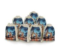 TKJMCSW Tower Bridge in London Drawstring Gift Bags 8PCS Muslin Bags Drawstring Bags Small Drawstring Bags Gift Bags with Drawstring Gift Wrap Bags Drawstring Drawstring Pouch
