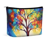 TKJMCSW Tree Cosmetic Bags for Women Men Waterproof Travel Toiletry Bag Large Capacity Makeup Bags PU Leather Cute Makeup Pouch Protable Travel Bag for Toiletries, white, One Size