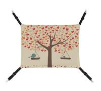 TKJMCSW Tree with Birds on Swing Cat Cage Hammock Cat Hammock for Cage Rat Hammock Ferret Hammock Cat Hammock for Large Cats Hanging Cat Bed Cat Hammock Bed Chinchilla Hammock Pet Hammock
