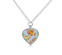 TKJMCSW Tropical Fish Pattern Pet Ashes Necklace with Filling Kits 27.6" Cable Chain Memorial Cremation Urn Necklace Jewelry Souvenir Keepsake for Human Ashes Dogs Cats Sympathy Gift for Women Men