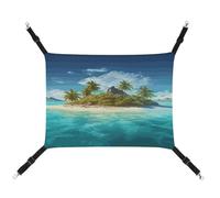 TKJMCSW Tropical Island Cat Cage Hammock Cat Hammock for Cage Rat Hammock Ferret Hammock Cat Hammock for Large Cats Hanging Cat Bed Cat Hammock Bed Chinchilla Hammock Pet Hammock
