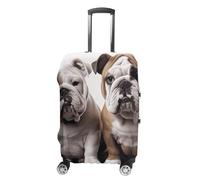 TKJMCSW Two Cute Bulldog Dogs Luggage Cover Tsa Approved Suitcase Covers for Luggage Elastic Washable Suit Case Covers Anti-Scratch Travel Luggages Sleeve Suitcase Protector Fits 19-30 Inch Case
