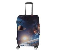 TKJMCSW Universe Galaxy Luggage Cover Tsa Approved Suitcase Covers for Luggage Elastic Washable Suit Case Covers Anti-Scratch Travel Luggages Sleeve Suitcase Protector Fits 19-30 Inch Case(), White, M