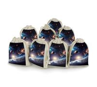 TKJMCSW Universe Galaxy Outer Space Drawstring Gift Bags 8PCS Muslin Bags Drawstring Bags Small Drawstring Bags Gift Bags with Drawstring Gift Wrap Bags Drawstring Drawstring Pouch