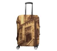 TKJMCSW Vintage Medieval Castle Luggage Cover Tsa Approved Suitcase Covers for Luggage Elastic Washable Suit Case Covers Anti-Scratch Travel Luggages Sleeve Suitcase Protector Fits 19-30 Inch Case