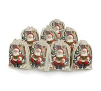 TKJMCSW Vintage Santa Claus Drawstring Gift Bags 8PCS Muslin Bags Drawstring Bags Small Drawstring Bags Gift Bags with Drawstring Gift Wrap Bags Drawstring Drawstring Pouch