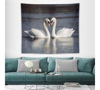 TKJMCSW Wall Tapestry 50"x60" Vintage Tapestry with Hanging Kits Aesthetic Poster Romantic White Swan Tapestries for Bedroom Decoration Living Room Apartment Dorm Artwork Party Backdrop