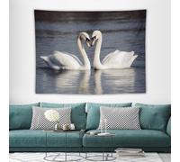 TKJMCSW Wall Tapestry 60"x80" Vintage Tapestry with Hanging Kits Aesthetic Poster Romantic White Swan Tapestries for Bedroom Decoration Living Room Apartment Dorm Artwork Party Backdrop