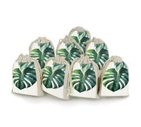 TKJMCSW Watercolor Monstera Leaf Drawstring Gift Bags 8PCS Muslin Bags Drawstring Bags Small Drawstring Bags Gift Bags with Drawstring Gift Wrap Bags Drawstring Drawstring Pouch