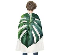 TKJMCSW Watercolor Monstera Leaf Renaissance Cape Reversible Halloween Cloak for Cosplay Party Medieval Costume Masquerade Outfit